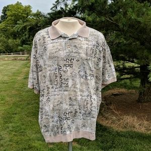 HARBOR BAY Beige 3Button Polo Shirt w/pocket 4XL